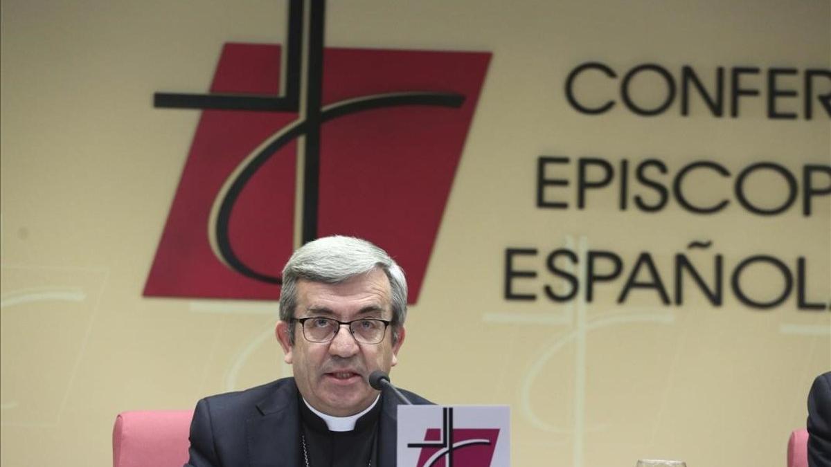 Luis Argüello, secretario general de la Conferencia Episcopal Española, hoy en Madrid.