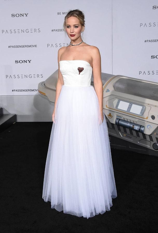 Jennifer Lawrence con vestido de tul de Dior