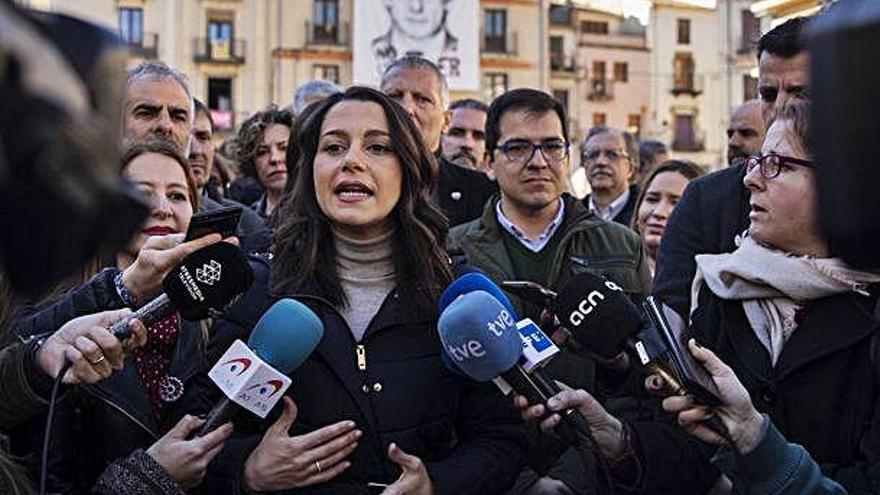 Inés Arrimadas, ahir a Amer