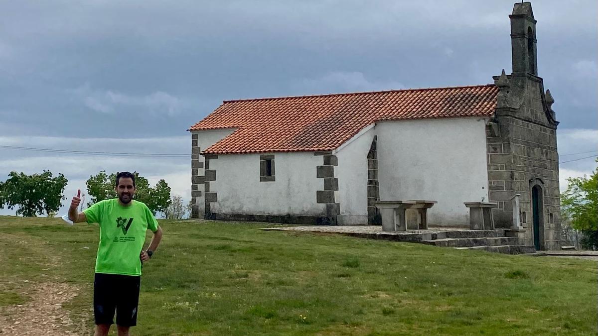 Un joven, ayer en el teso de la ermita de la Luz