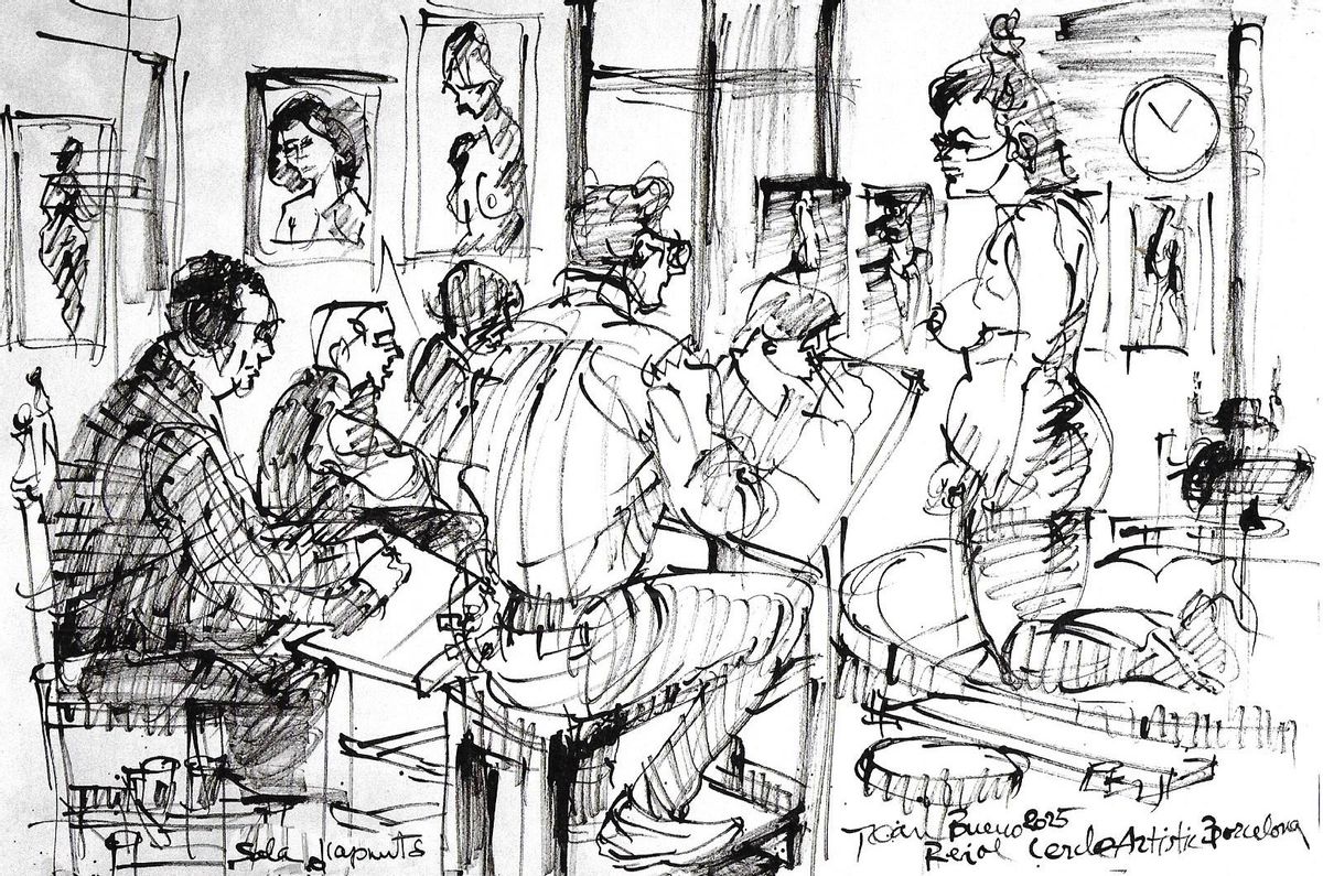Jornada de dibujo en el Reial Centre Artístic, tercer hogar de Joan Bueno, tras su casa y la calle.