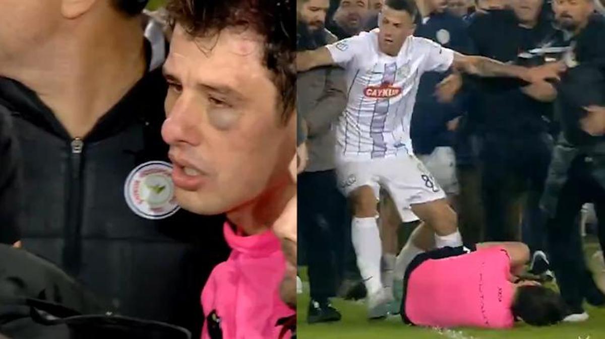 ¡Brutal agresión a un árbitro en la Superliga Turca!