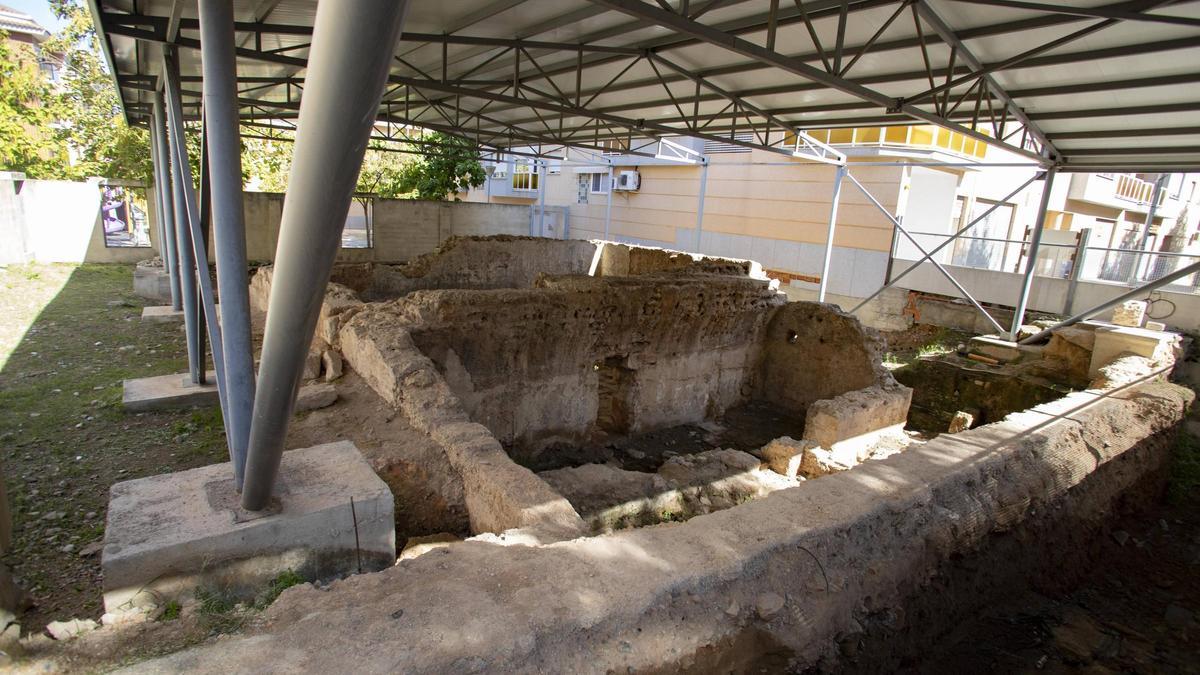 Los baños árabes de la calle Argenteria de Xàtiva, en una imagen de la semana pasada.