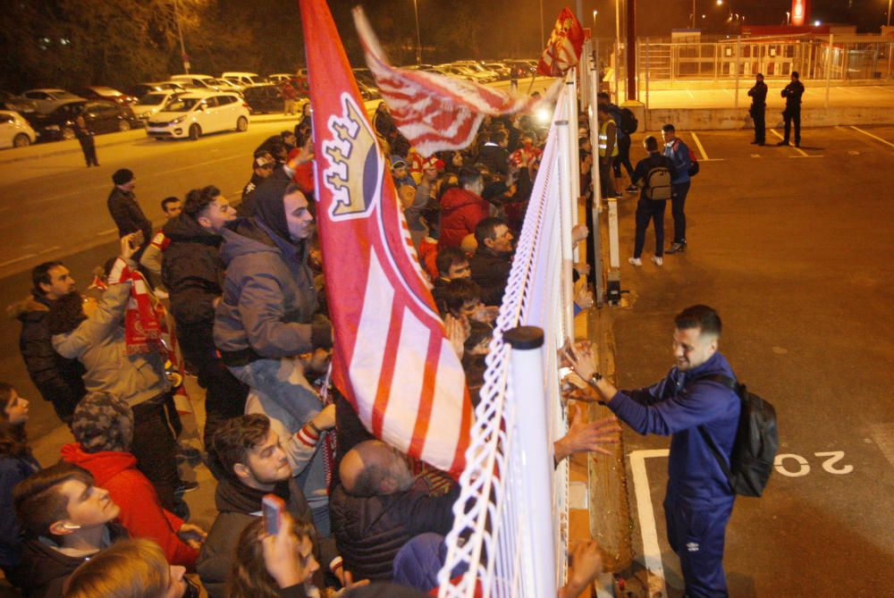 Rebuda dels aficionats al Girona després de la victòria davant el Madrid