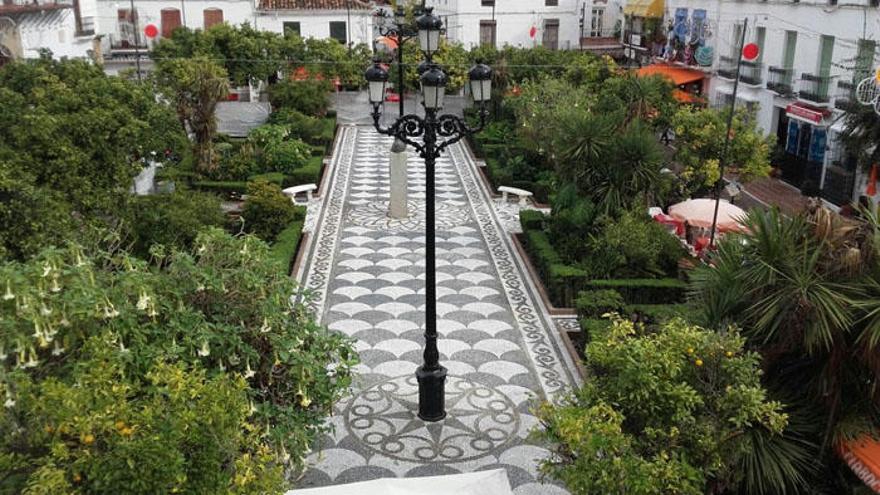 Una vista de la plaza de los Naranjos de Marbella.