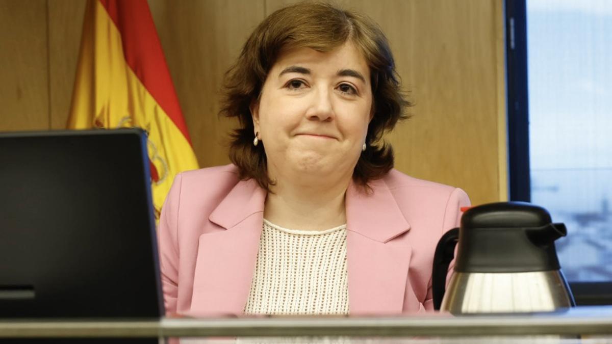Concepción Cascajosa, presidenta interina de RTVE, en la comisión mixta de control parlamentario de la corporación
