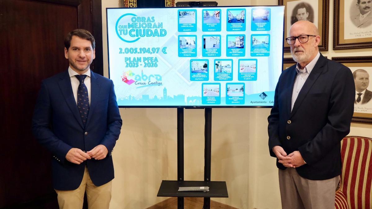 Fernando Priego y Alfonso Vergillos informan de las obras dle PFEA 2025.