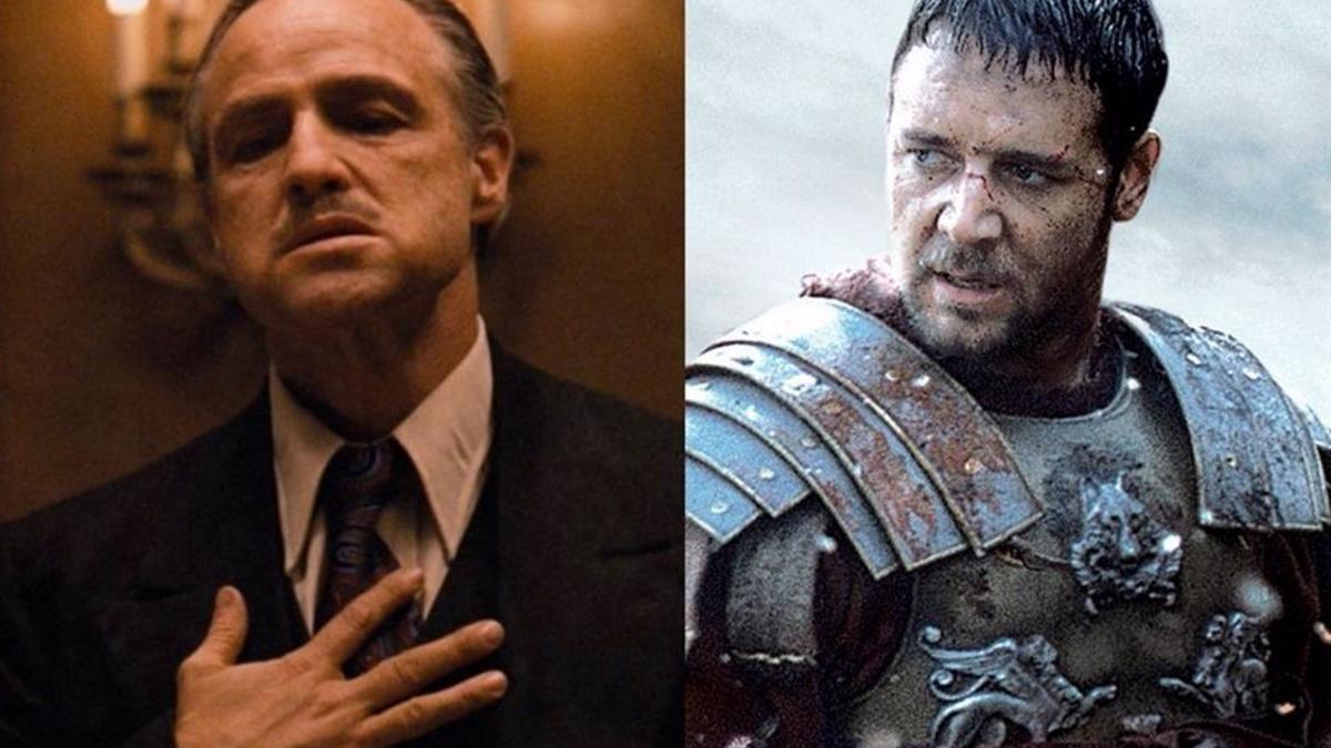 Marlon Brando en &#039;El Padrino&#039; y Russell Crowe en &#039;Gladiator&#039;.