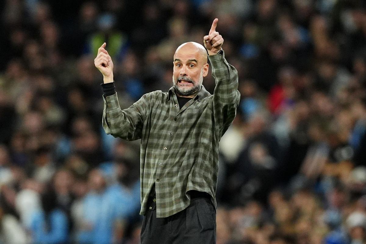 Pep Guardiola, durante el Manchester City-Real Madrid.
