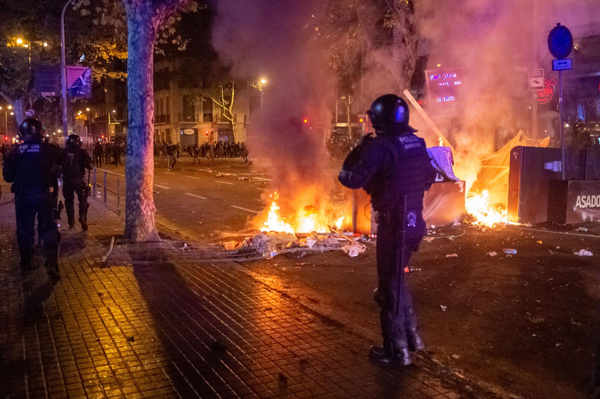 Protestas en Barcelona contra la sentencia del Supremo por el 'procés', en octubre de 2019.