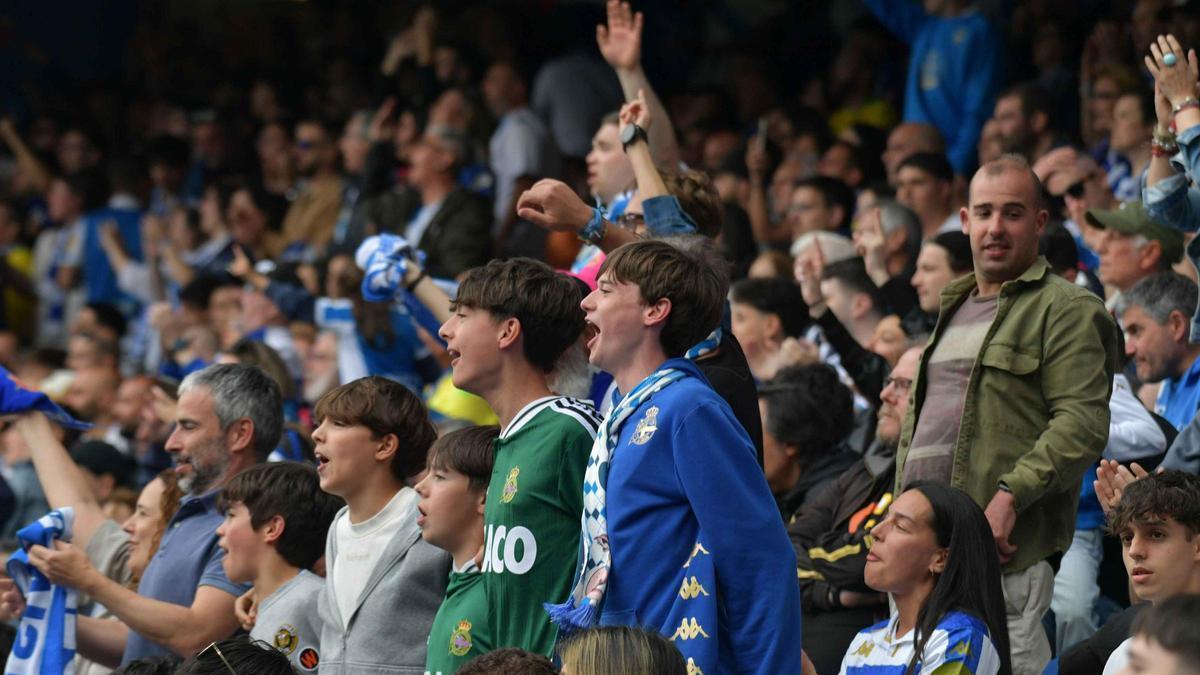 Aficionados del Deportivo en el partido del pasado lunes 1 de mayo ante el Leganés.