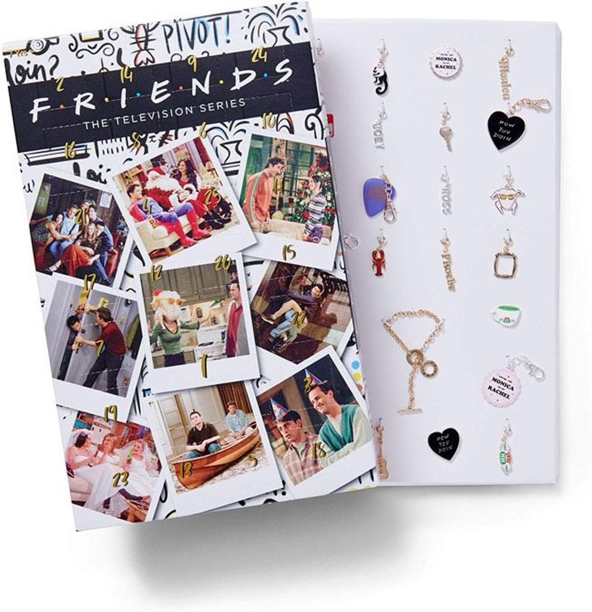 Calendario de adviento con 'charms' de 'Friends'