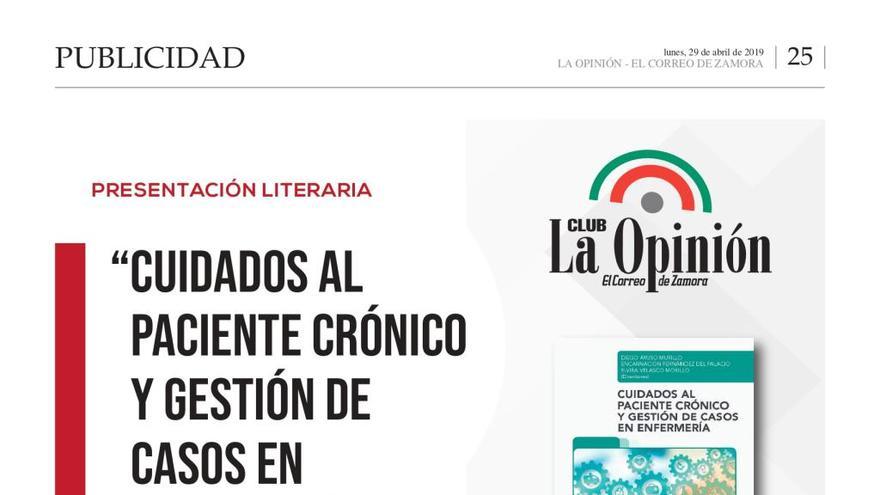 Imagen promocional de la jornada &quot;Cuidados al paciente crónico y gestión de casos de enfermería&quot;.