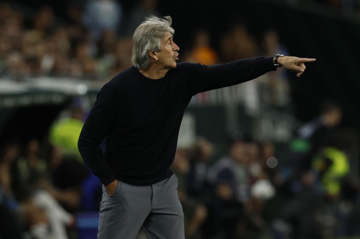 Manuel Pellegrini, en un partido del Betis en La Cartuja