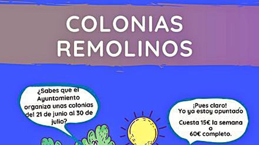 El consistorio organiza colonias.