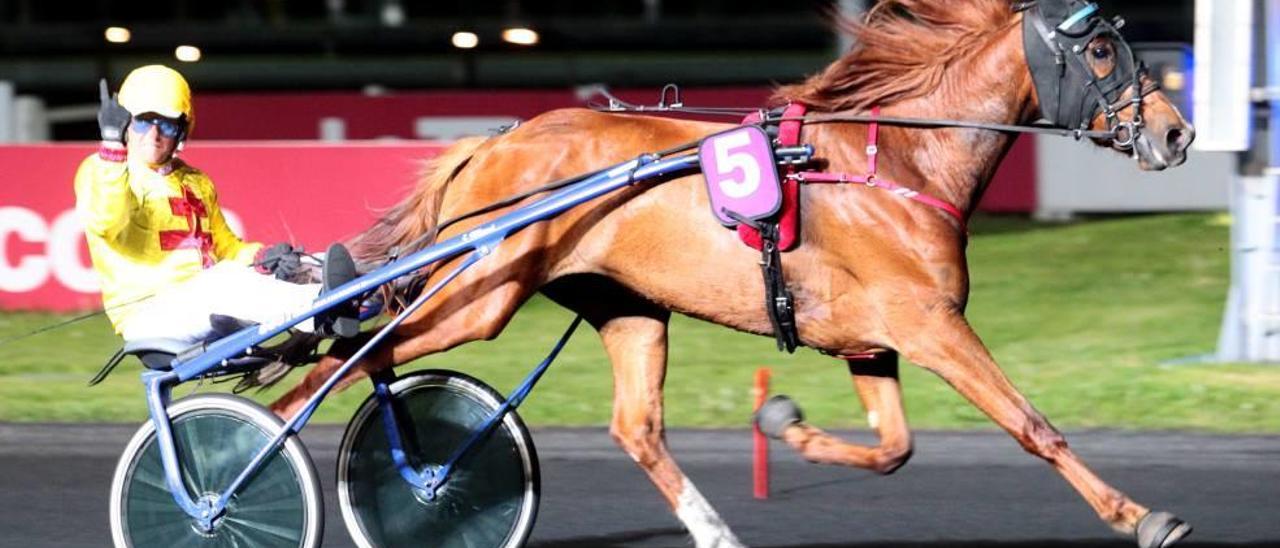 Emmanuel Allard celebra su victoria del 21 de abril con Estelada de Font en el hipódromo de París-Vincennes.  Gerard Forni