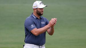 Jon Rahm, durante el reconocimiento del campo