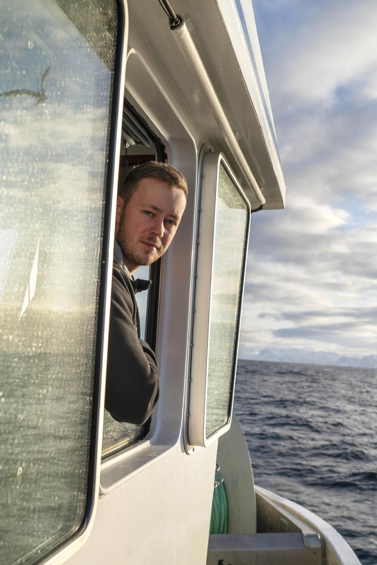 Pescando en el mar de Noruega a bordo del Roar K con su capitán, Harald Fredriksen
