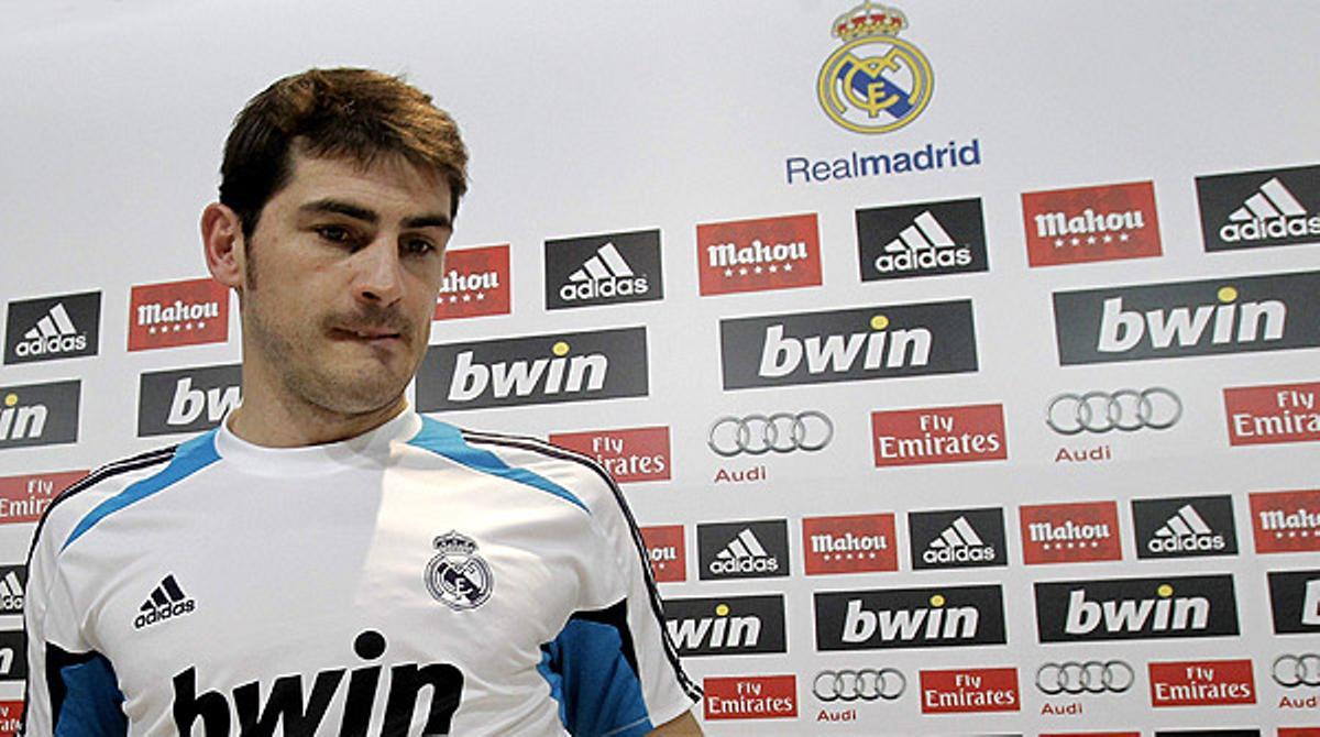 Iker Casillas, a la roda de premsa després del primer entrenament de l’any.
