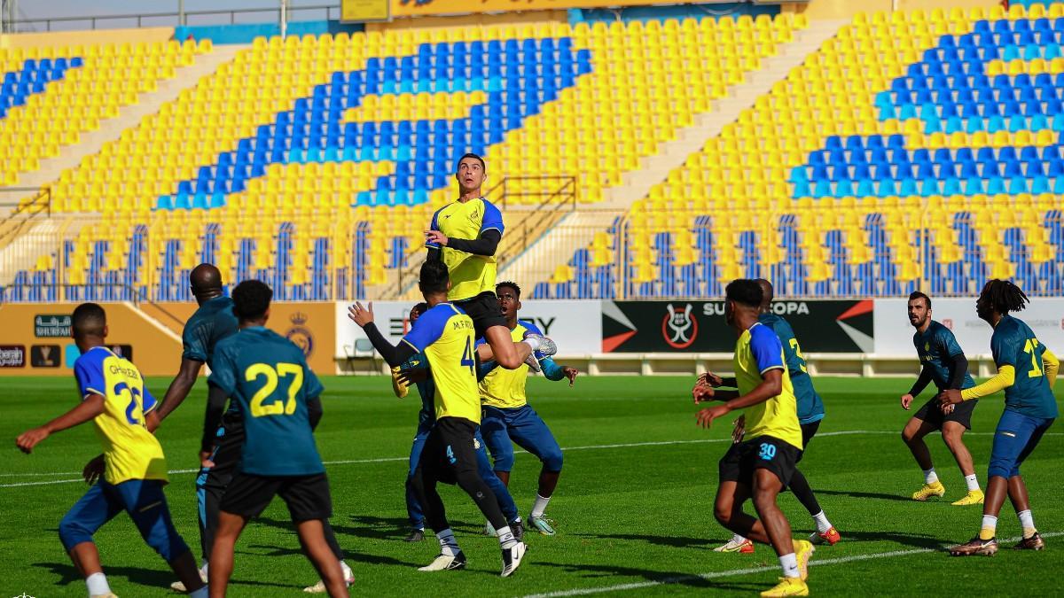 Cristiano, en un entrenamiento con el Al Nassr