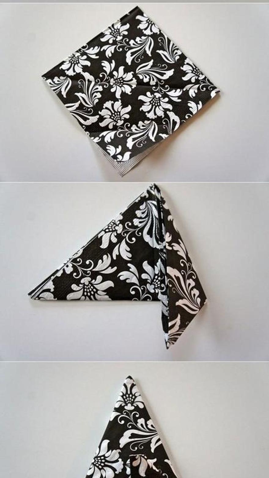 Doblar servilletas de papel - Decorar la mesa con servilletas - Servilleta  forma hoja 