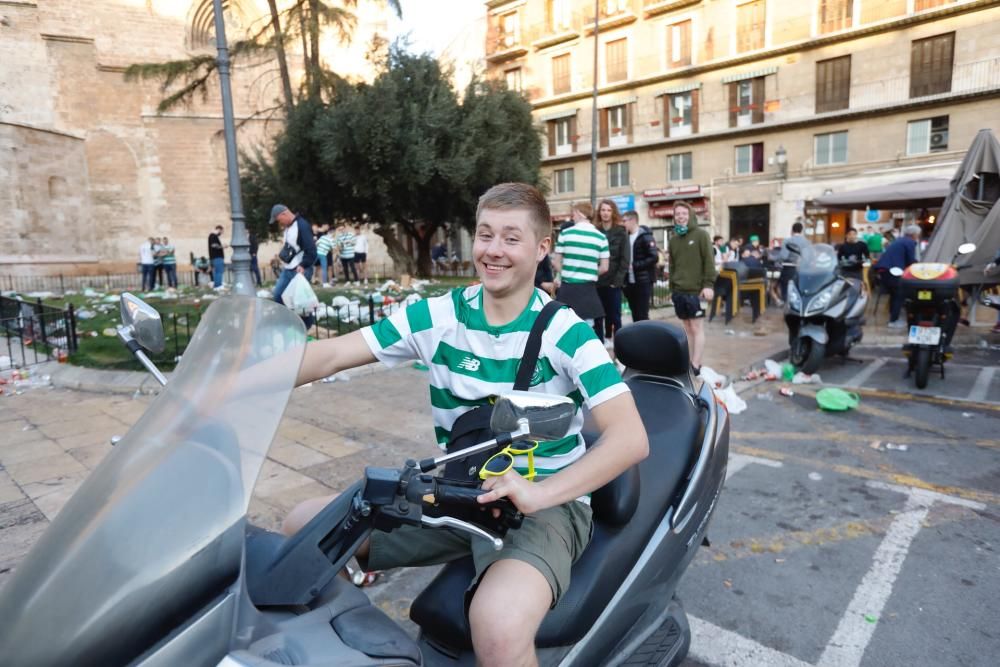 Alcohol, policía, basura... aficionados del Celtic