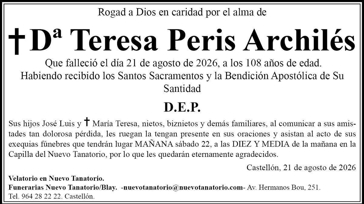 Dª Teresa Peris Archilés