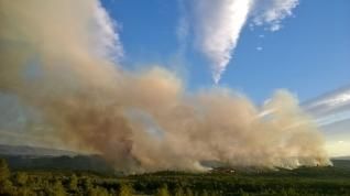 Incendio forestal en Bolbaite (Valencia)