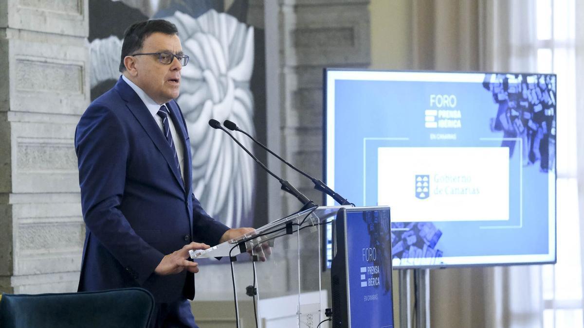Manuel Miranda interviene en el Foro de Prensa Ibérica en Las Palmas de Gran Canaria