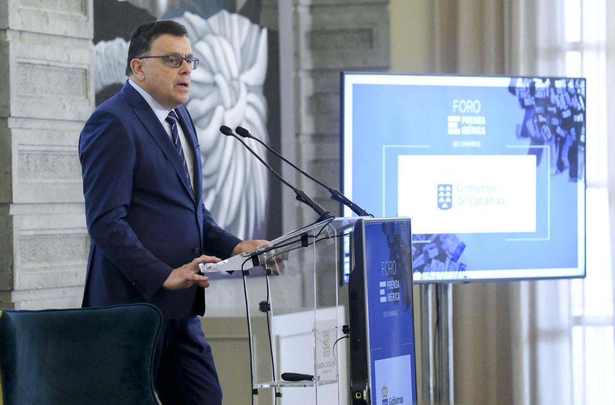 Manuel Miranda interviene en el Foro de Prensa Ibérica en Las Palmas de Gran Canaria