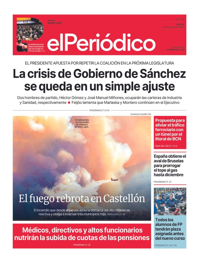 La portada d’EL PERIÓDICO del 28 de març del 2023