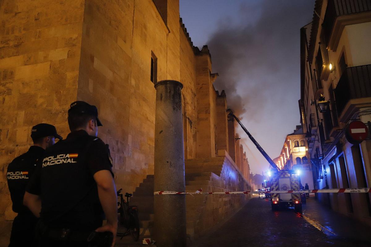 Incendio de la Mezquita Catedral de Córdoba el pasado mes de agosto