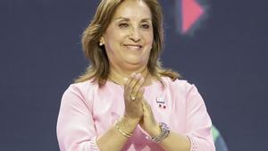 La presidenta de Perú, Dina Boluarte, durante un acto en San Francisco el pasado 16 de noviembre.