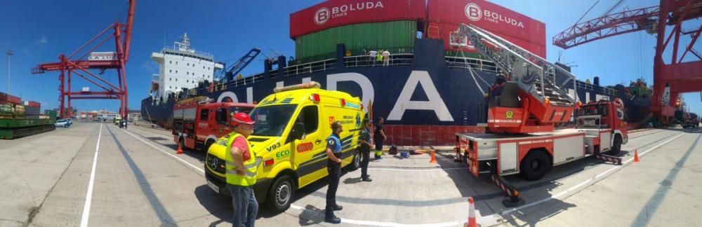 Accidente laboral en el Puerto de Las Palmas