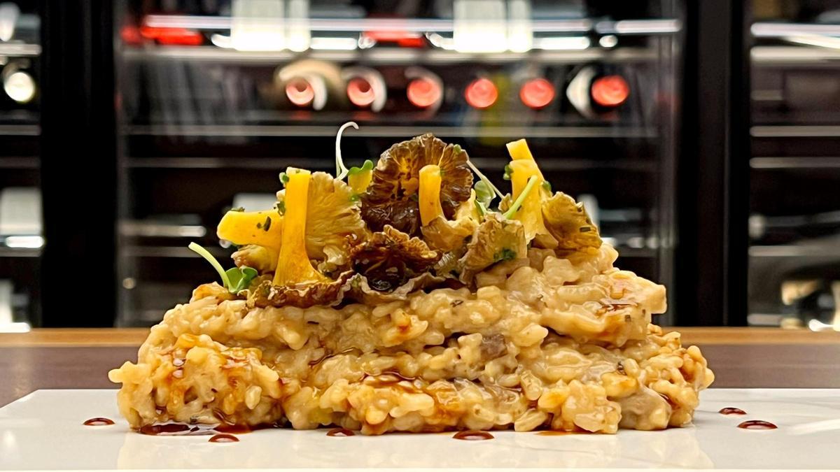 El arroz cremoso con setas de temporada del menú vegano del restaurante Tendiez.