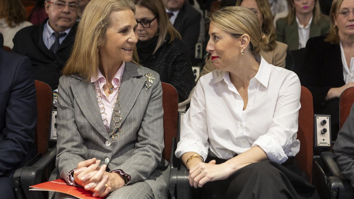 La Infanta Elena, directora de Proyectos Sociales de Fundación MAPFRE, junto a la presidenta de la Junta de Extremadura María Guardiola.