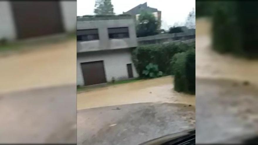 Las lluvias torrenciales vuelven a inundar este barrio de Moaña