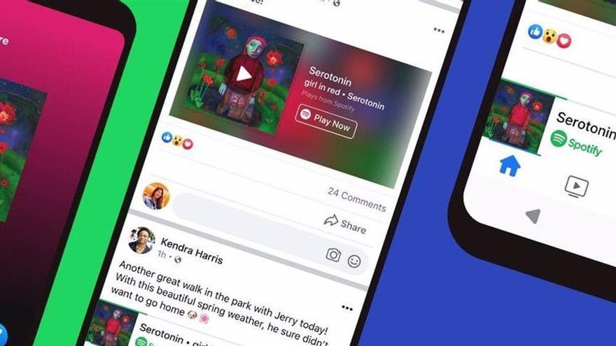 Facebook ja permet escoltar cançons amb Spotify