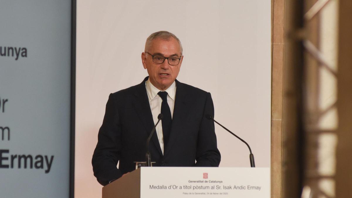 Marc Puig, consejero delegado de Puig, en el acto de entrega de la Medall d'Or de la Generalitat a Isak Andic