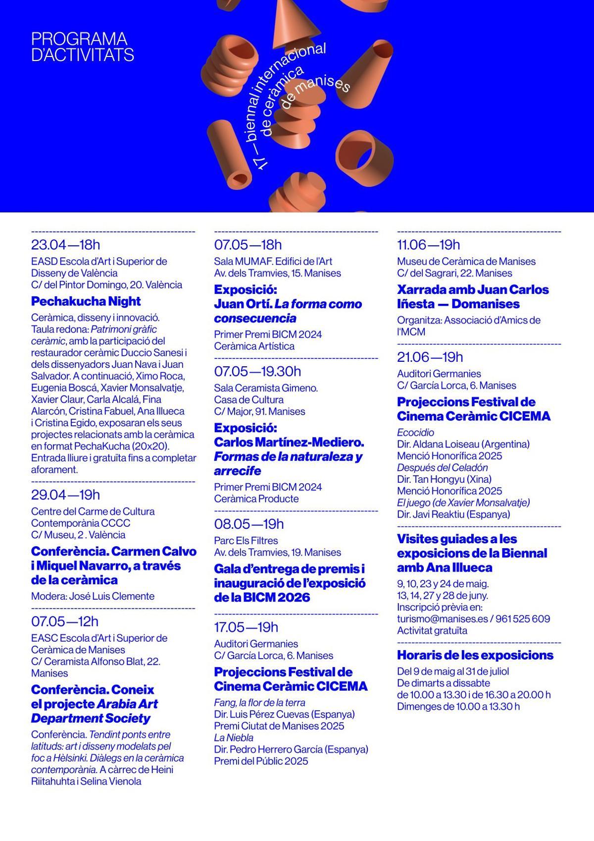 El cartel anunciador de la Bienal, con la programación.