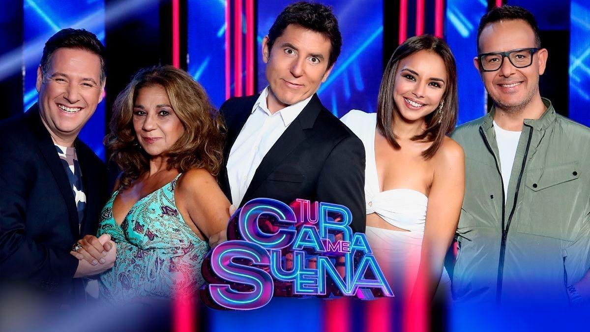 Manel Fuente y el jurado de ’Tu cara me suena’ formado Carlos Latre, Lolita, Chenoa y Ángel Llácer.