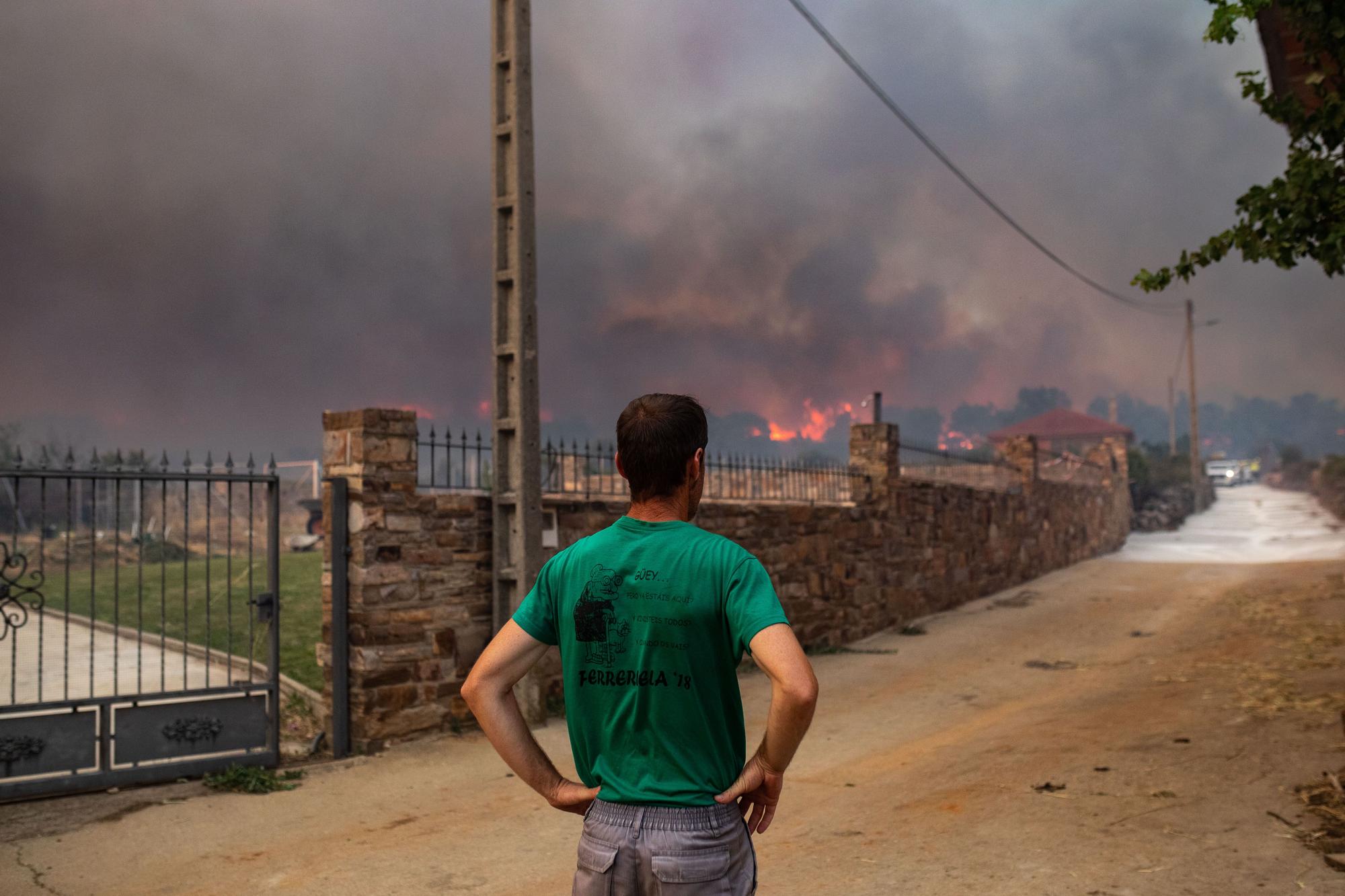 El feroz incendio de Losacio, en imágenes