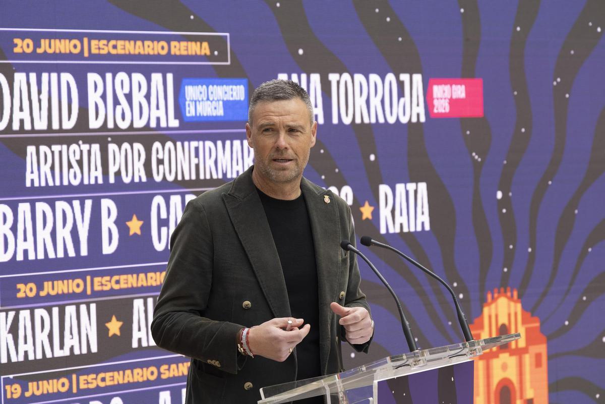 El alcalde de Caravaca, José Francisco García, durante la presentación de la programación