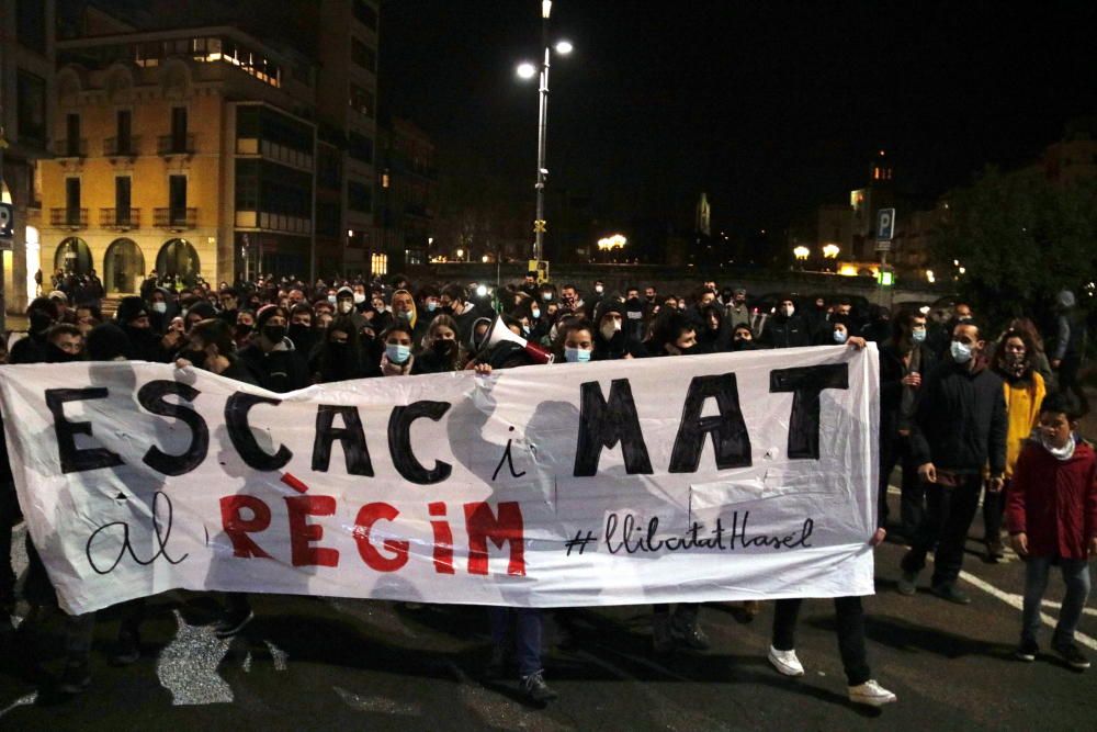 Nova manifestació per l'empresonament de Pablo Hasél a Girona