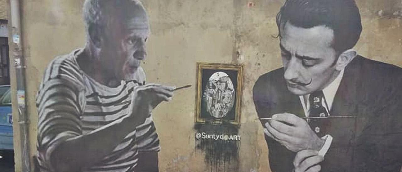 El nuevo grafiti de “Sentydoart” en Pola de Siero. | A. I.