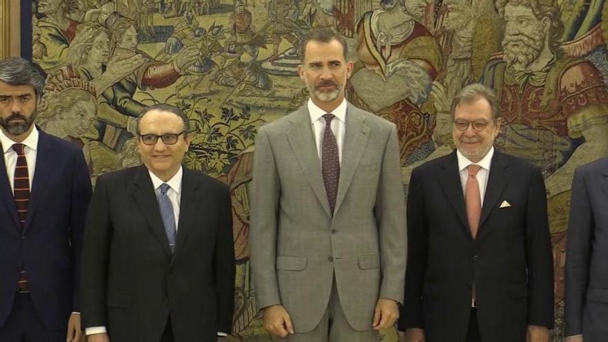 El Rey recibe a la Comisión Ejecutiva de la Asociación de Medios de la Información