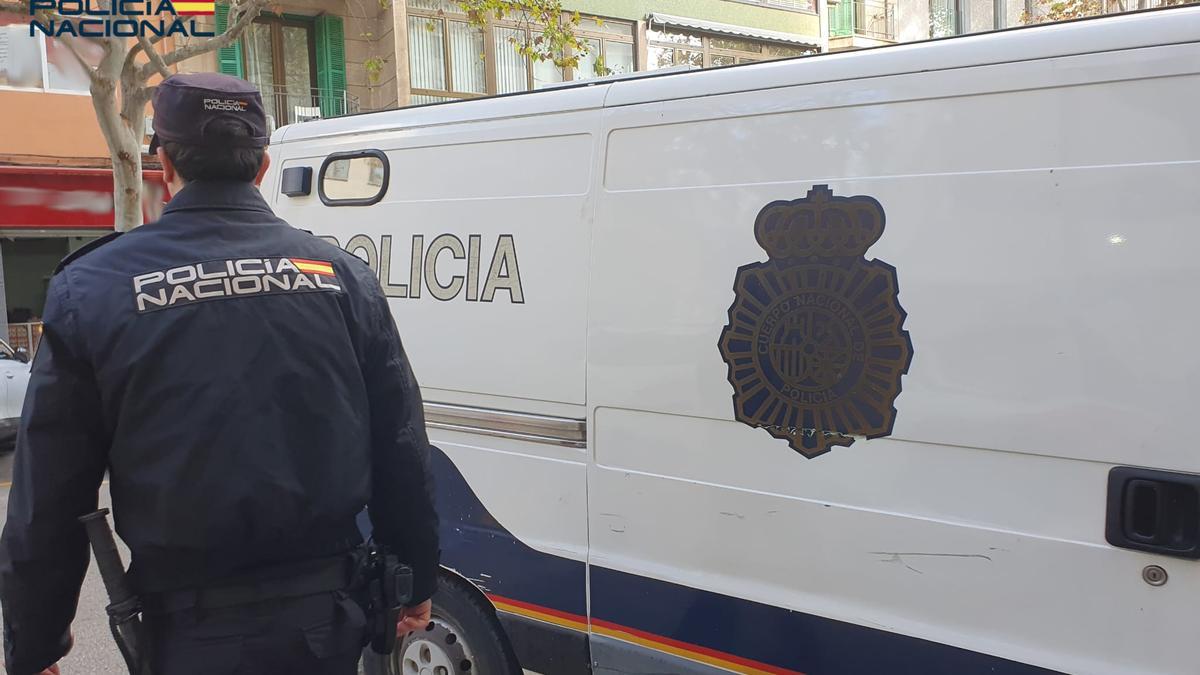 Un agente de la Policía Nacional de Palma.