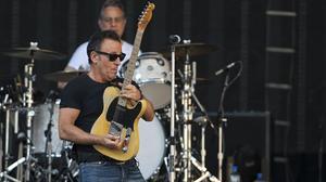 Manel Fuentes i les proves de so de Bruce Springsteen a Sevilla.