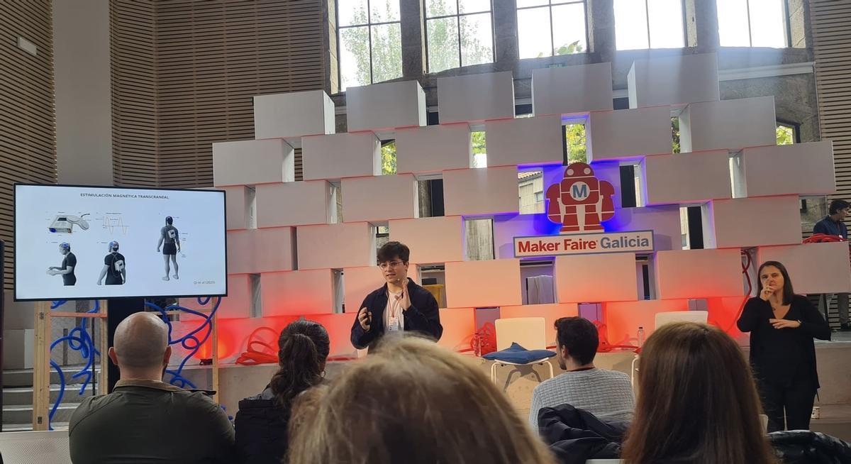 Manuel Rico participando en la última edición de Maker Faire, en Santiago.