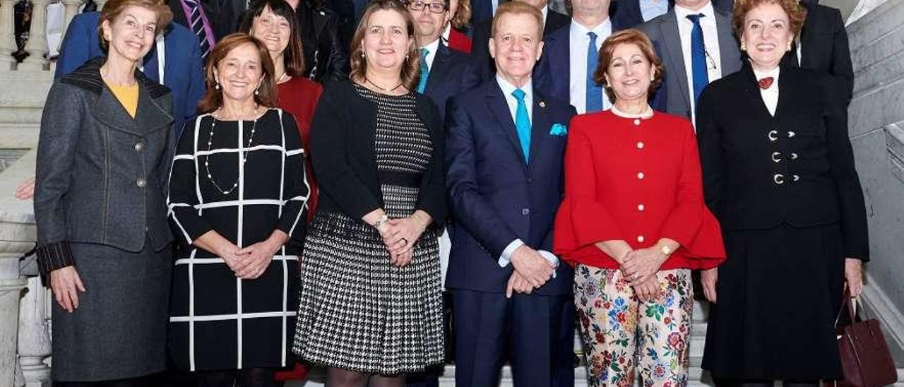 José Manuel Gómez, en primera fila, durante el homenaje en Madrid.